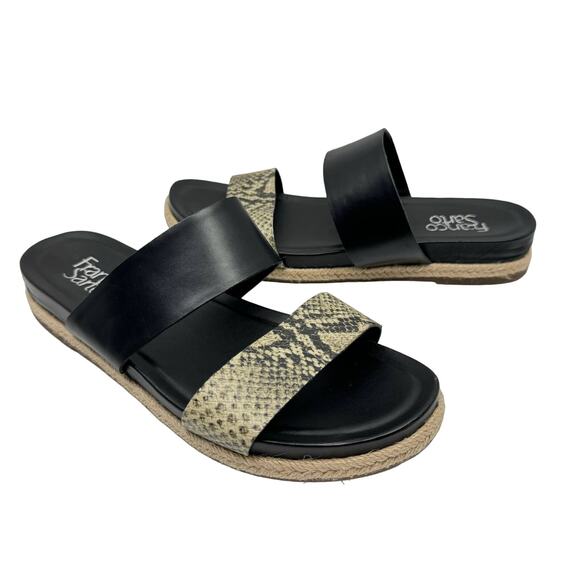 Franco Sarto | Babs Reptile Snakeskin Vegan Leather Espadrille Slide Sandals - Picture 1 of 10